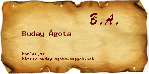 Buday Ágota névjegykártya